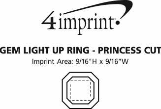 Imprint Area of Gem Light-Up Ring - Princess Cut