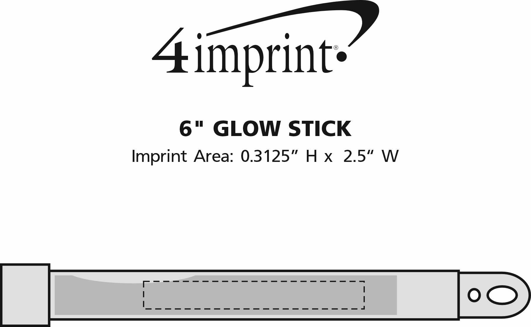 Imprint Area of 6" Glow Stick