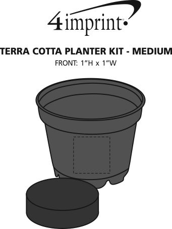 Imprint Area of Terra Cotta Planter Kit - Medium