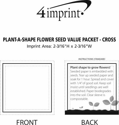 Imprint Area of Plant-A-Shape Flower Seed Packet - Cross