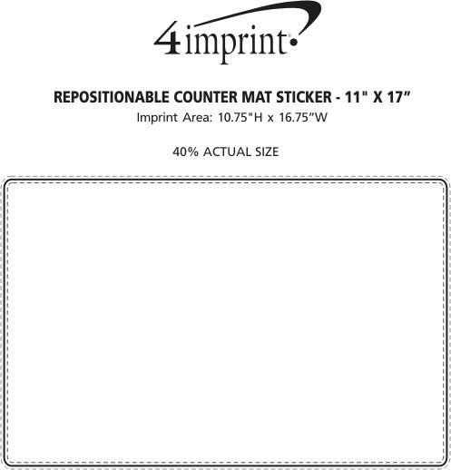 Imprint Area of Repositionable Counter Mat Sticker - 11" x 17"