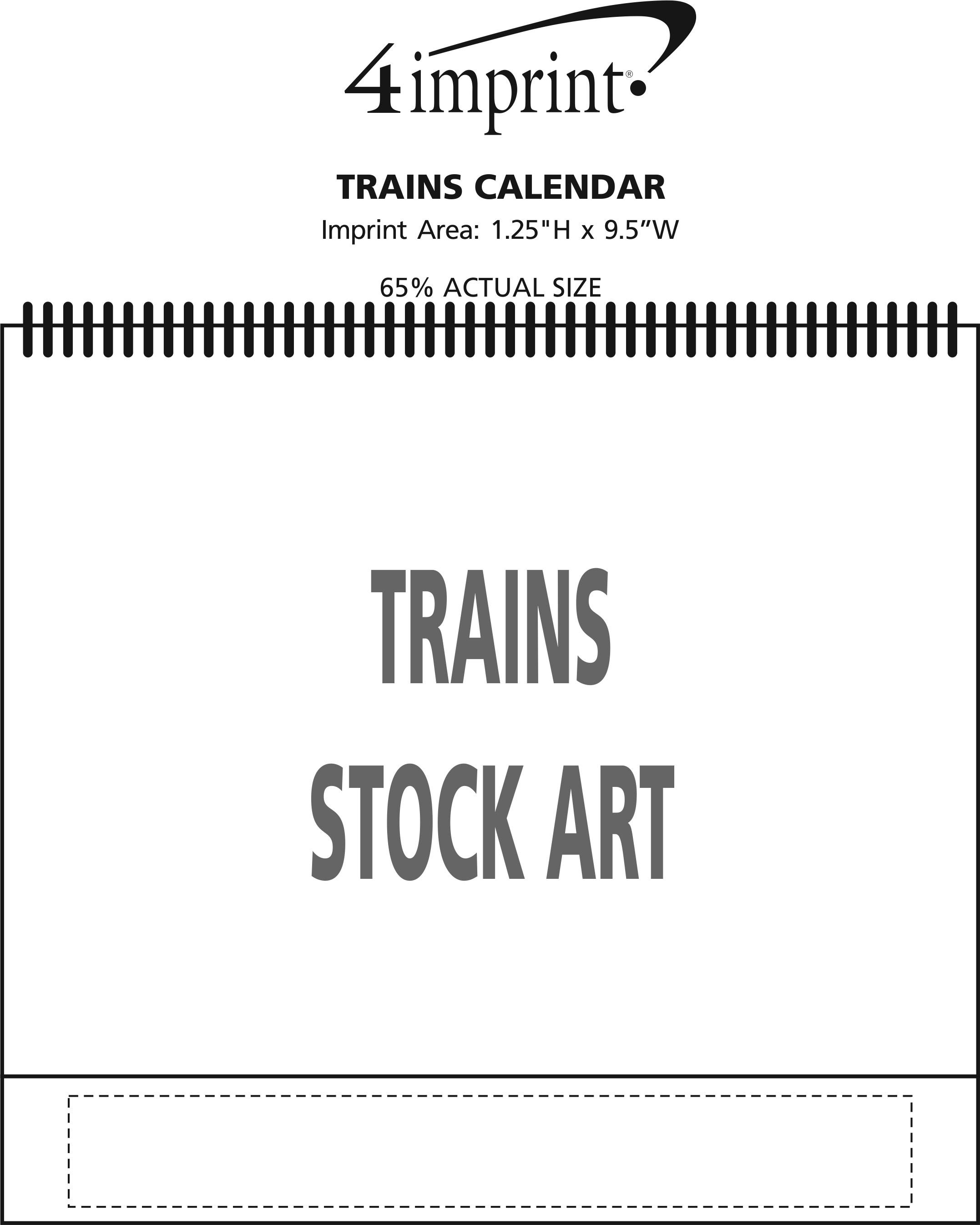 Imprint Area of Trains Calendar