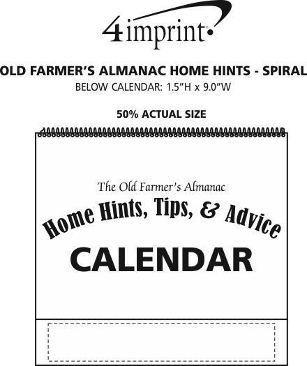 Imprint Area of Old Farmer's Almanac Home Hints - Spiral