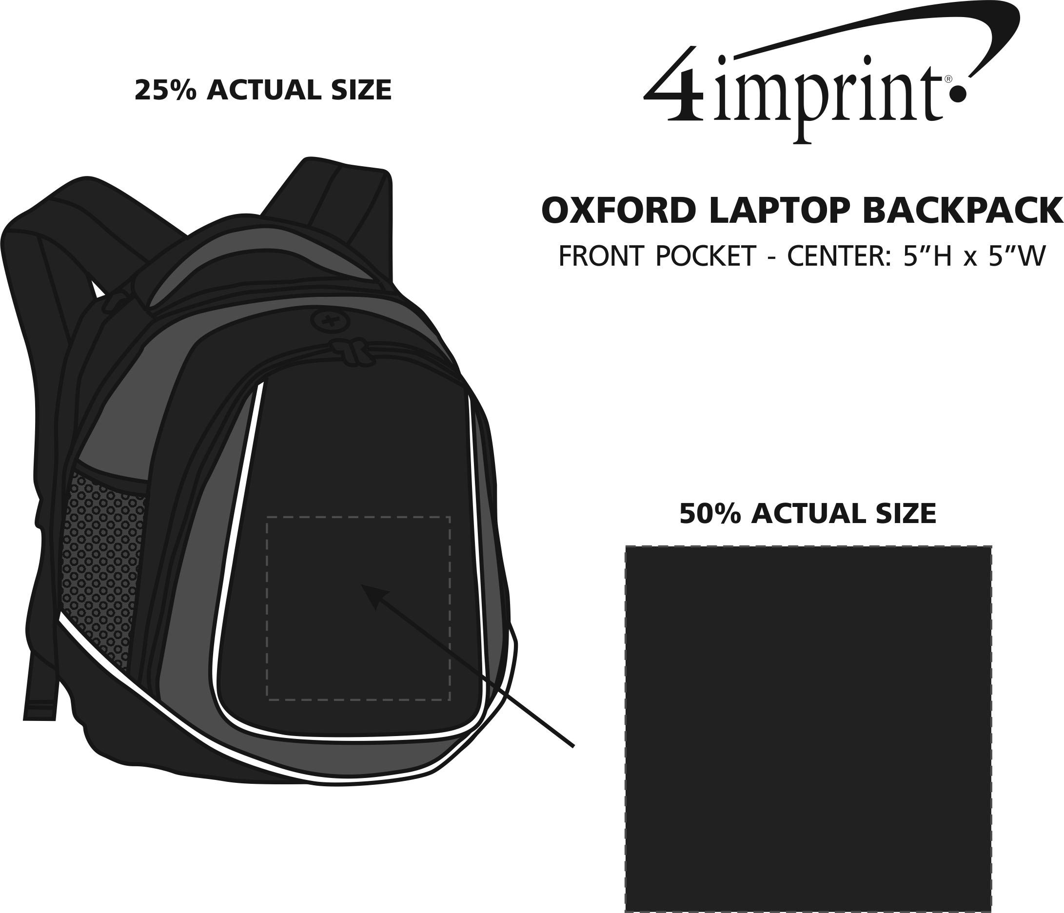 Imprint Area of Oxford Laptop Backpack