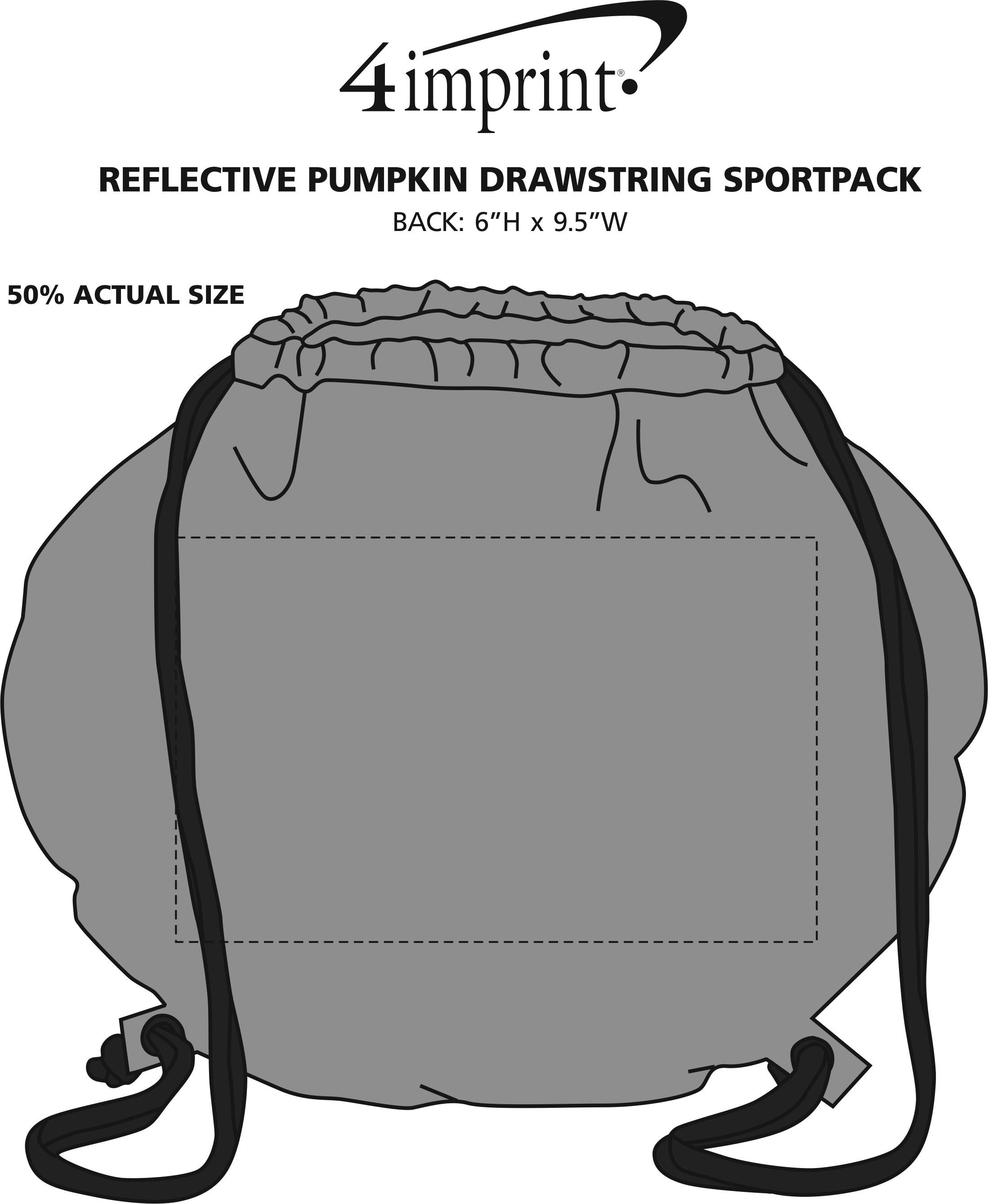 Imprint Area of Reflective Pumpkin Drawstring Sportpack