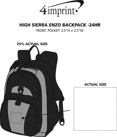 Imprint Area of High Sierra Enzo Backpack - 24 hr