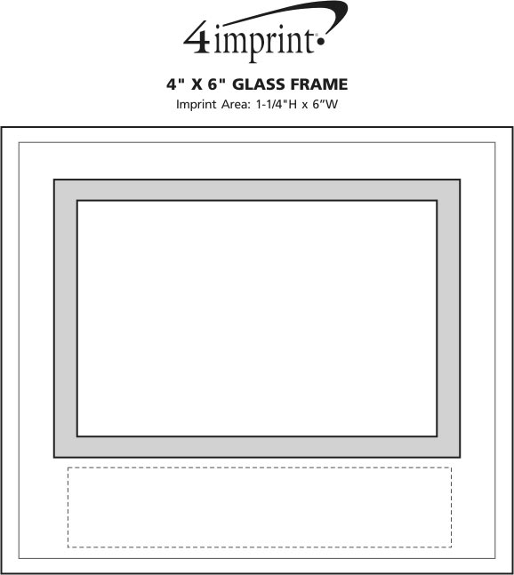 Imprint Area of 4" x 6" Glass Frame