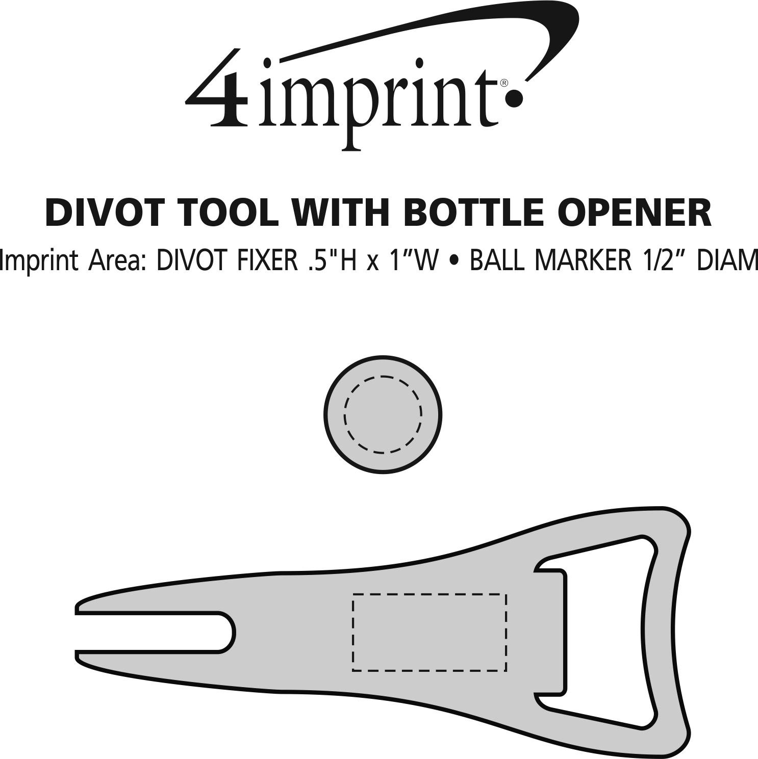 Imprint Area of Divot Tool with Bottle Opener
