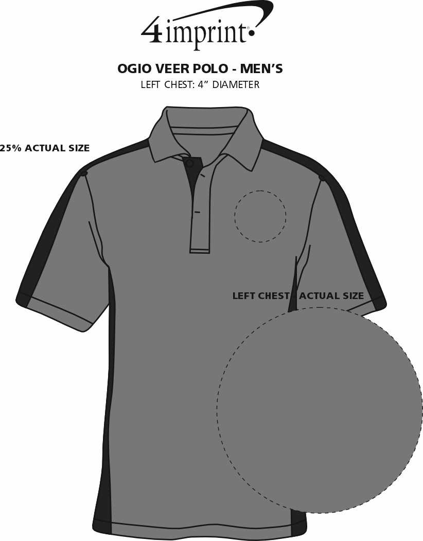 Imprint Area of OGIO Veer Polo - Men's