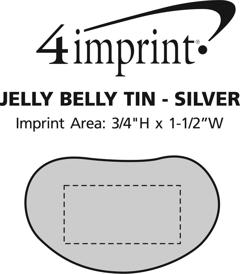 Imprint Area of Jelly Belly Tin - Silver