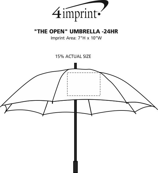 Imprint Area of "The Open" Umbrella - 58" Arc - 24 hr