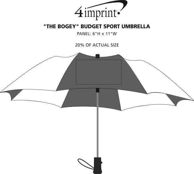 Imprint Area of "The Bogey" Sport Umbrella - 60" Arc