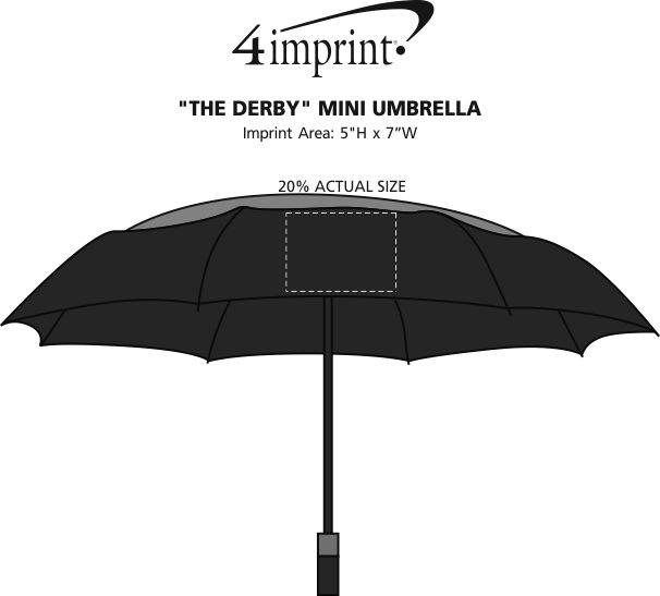 Imprint Area of "The Derby" Mini Umbrella - 42" Arc