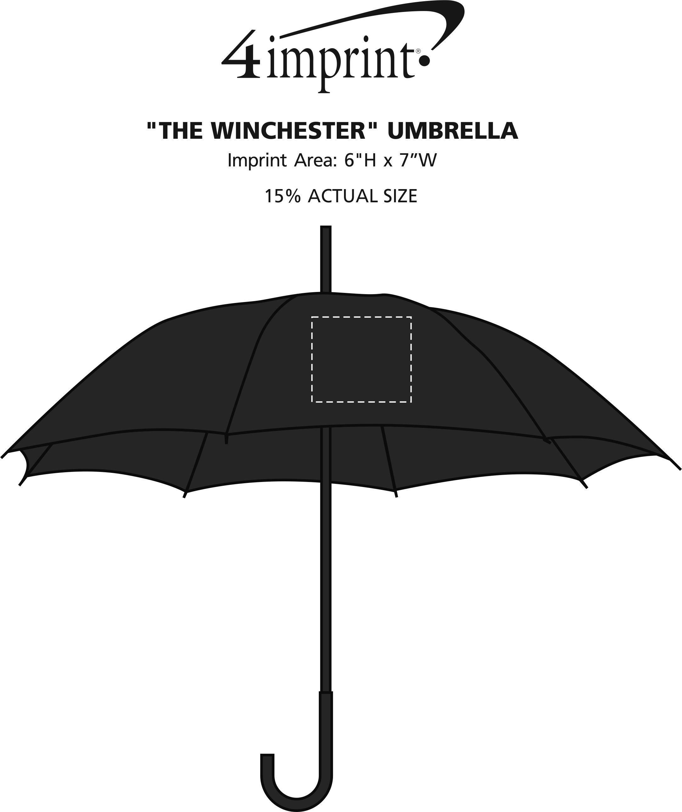 Imprint Area of "The Winchester" Umbrella - 48" Arc