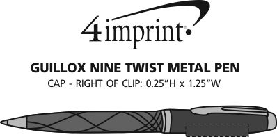 Imprint Area of Guillox Nine Twist Metal Pen