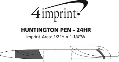 Imprint Area of Huntington Pen - Metallic - 24 hr