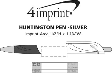 Imprint Area of Huntington Pen - Silver