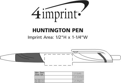 Imprint Area of Huntington Pen - Metallic