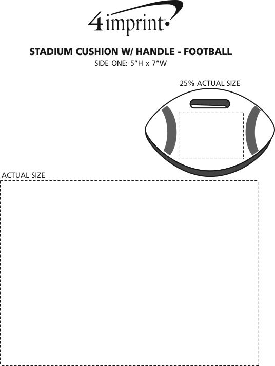 Imprint Area of Stadium Cushion with Handle - Football
