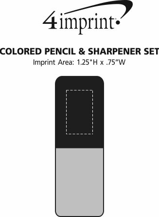 Imprint Area of Colored Pencil & Sharpener Set