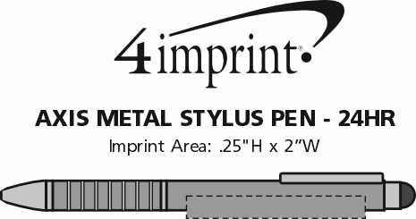 Imprint Area of Axis Stylus Twist Metal Pen - 24 hr
