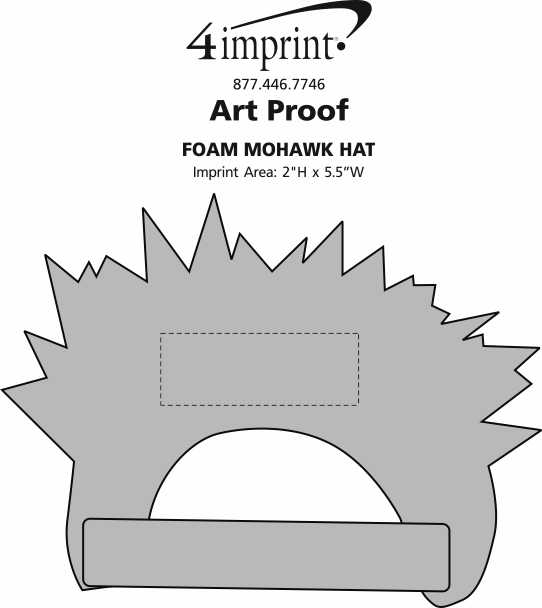 Imprint Area of Foam Mohawk Hat