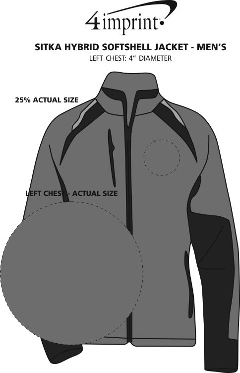 Imprint Area of Sitka Hybrid Soft Shell Jacket - Men's