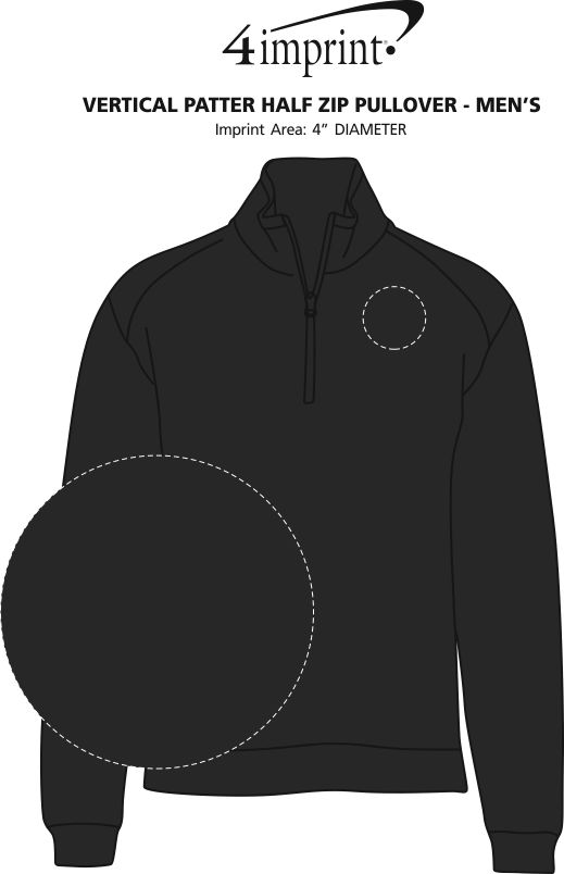 Imprint Area of Vertical Pattern 1/2-Zip Pullover - Men's