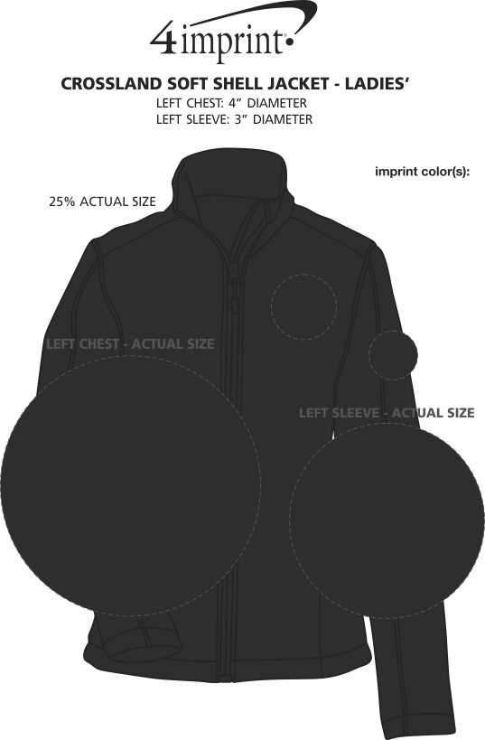 Imprint Area of Crossland Soft Shell Jacket - Ladies'