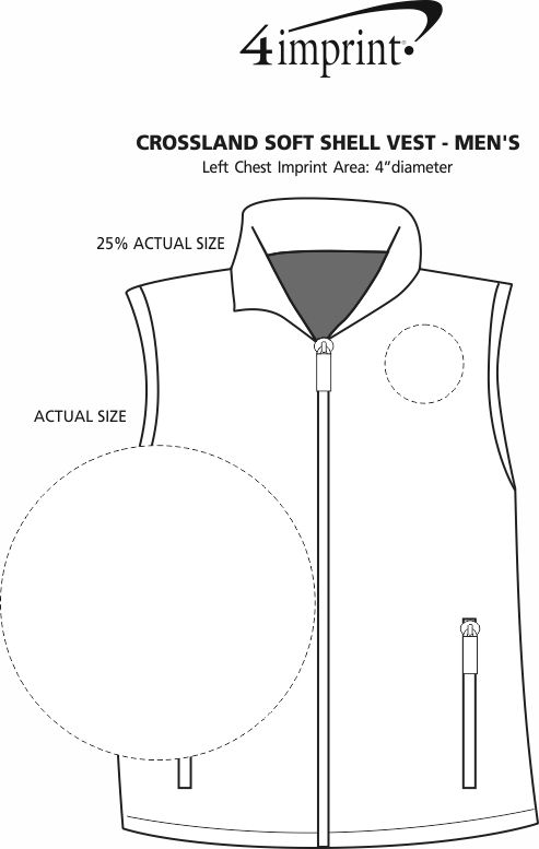Imprint Area of Crossland Soft Shell Vest - Men's