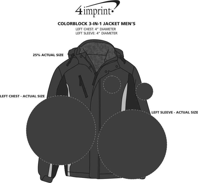 Imprint Area of Colorblock 3-in-1 Jacket - Men's