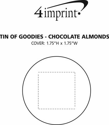 Imprint Area of Tin of Goodies - Chocolate Almonds