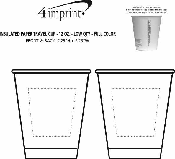 Imprint Area of Insulated Paper Travel Cup - 12 oz. - Low Qty - Full Color
