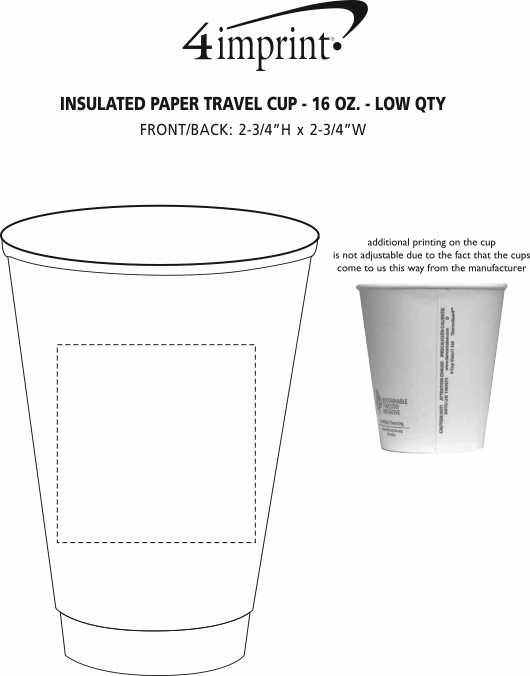 Imprint Area of Insulated Paper Travel Cup - 16 oz. - Low Qty