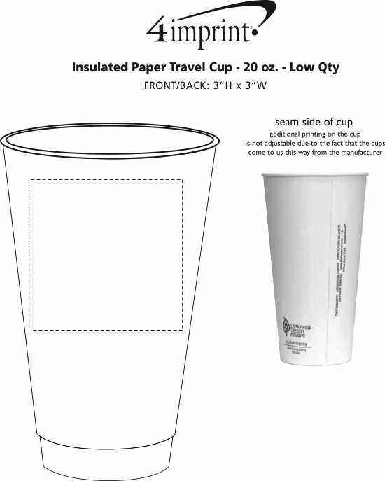 Imprint Area of Insulated Paper Travel Cup - 20 oz. - Low Qty
