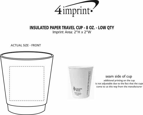 Imprint Area of Insulated Paper Travel Cup - 8 oz. - Low Qty