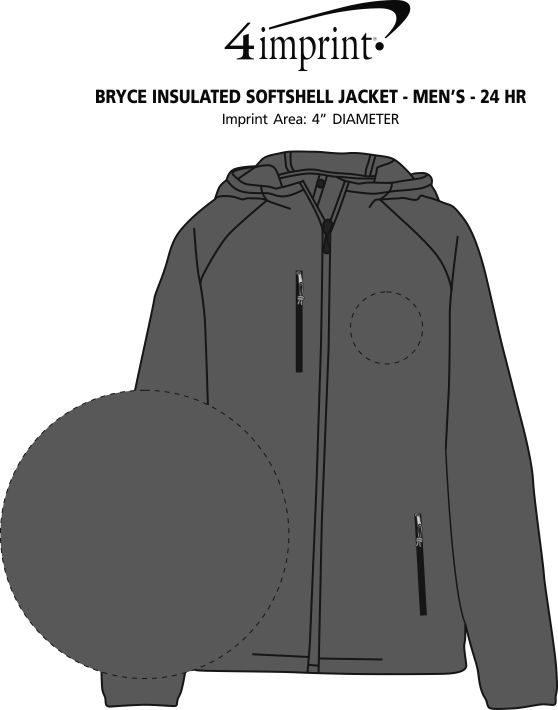 Imprint Area of Bryce Insulated Soft Shell Jacket - Men's - 24 hr