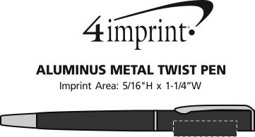 Imprint Area of Aluminus Metal Twist Pen