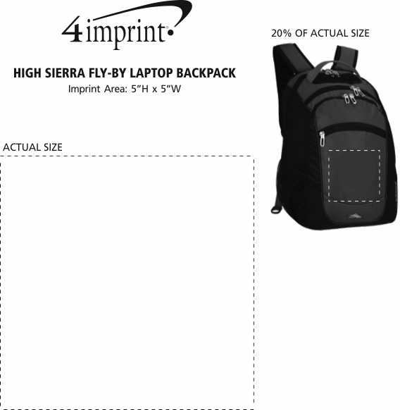 Imprint Area of High Sierra Fly-By 17" Laptop Backpack
