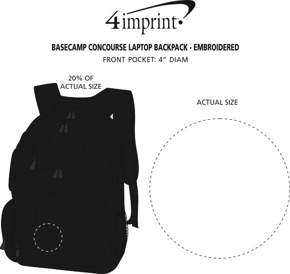 Imprint Area of Basecamp Concourse Laptop Backpack - Embroidered