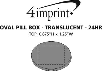 Imprint Area of Oval Pill Box - Translucent - 24 hr