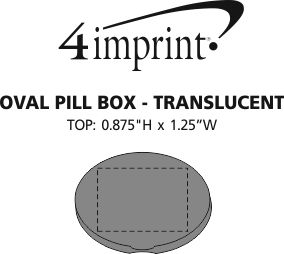 Imprint Area of Oval Pill Box - Translucent