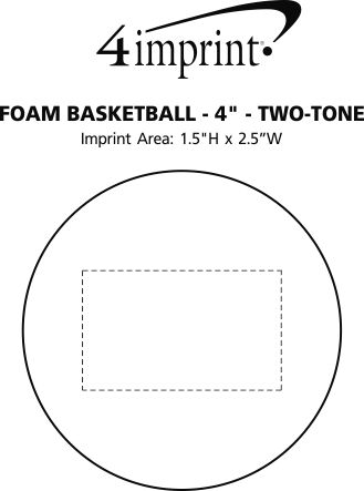Imprint Area of Foam Basketball - 4" - Two-Tone