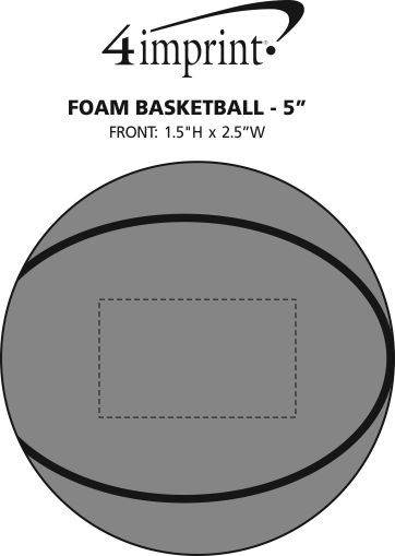 Imprint Area of Foam Basketball - 5"