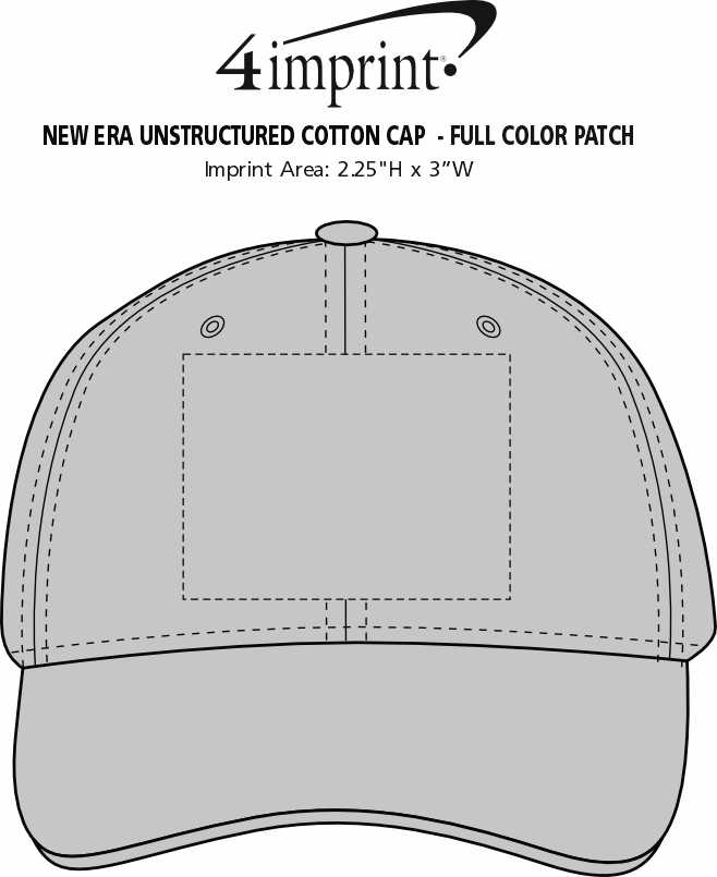 Imprint Area of New Era Unstructured Cotton Cap - Full Color Patch