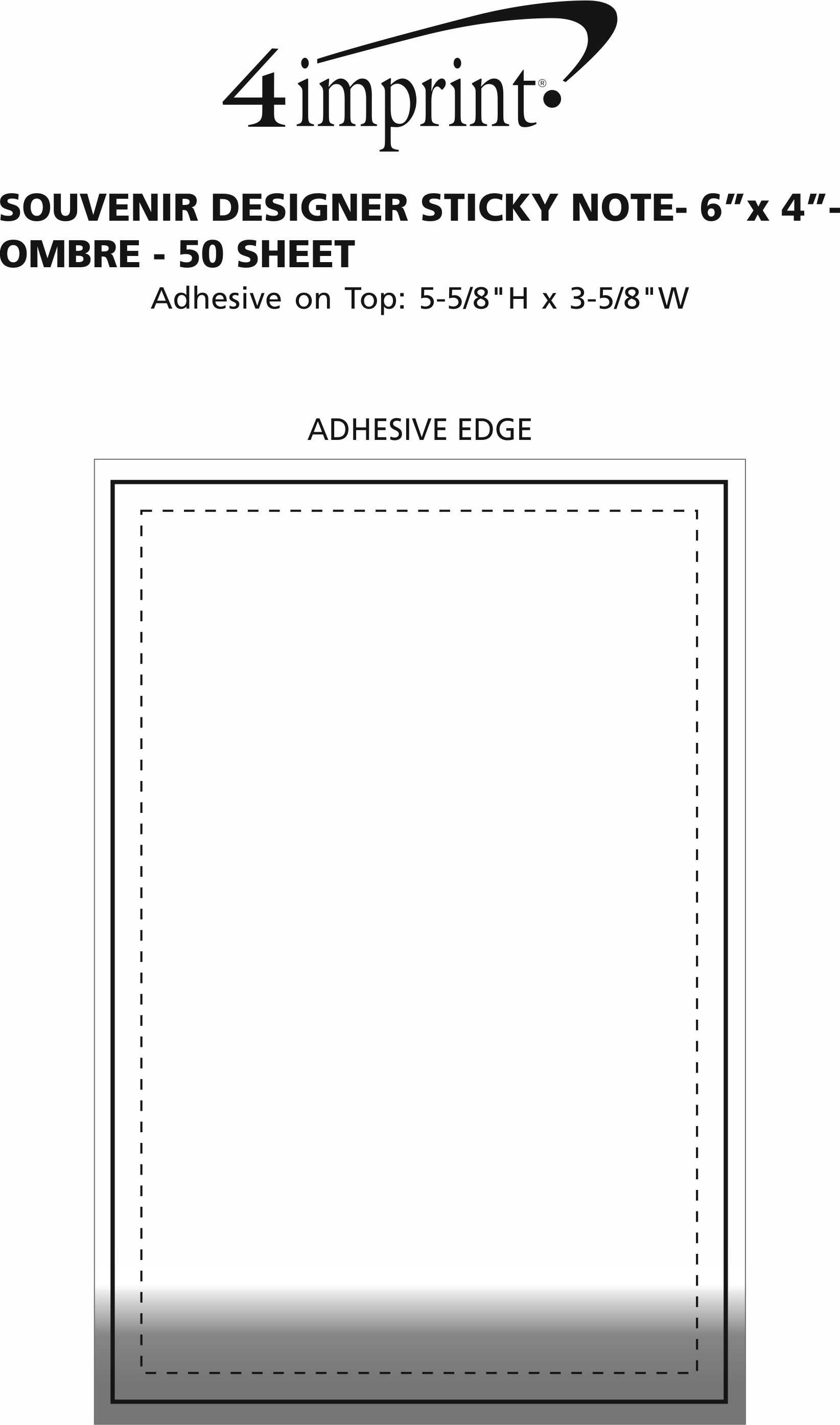Imprint Area of Souvenir Designer Sticky Note - 6" x 4" - Ombre - 50 Sheet
