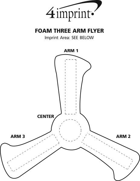 Imprint Area of Foam Three Arm Flyer
