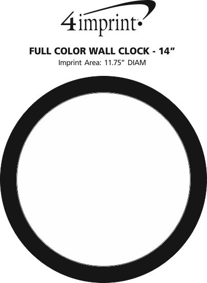 Imprint Area of Full Color Wall Clock - 14"