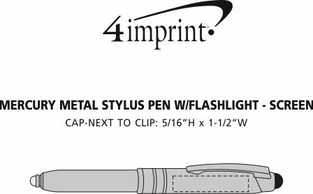 Imprint Area of Mercury Stylus Metal Pen with Flashlight - Screen