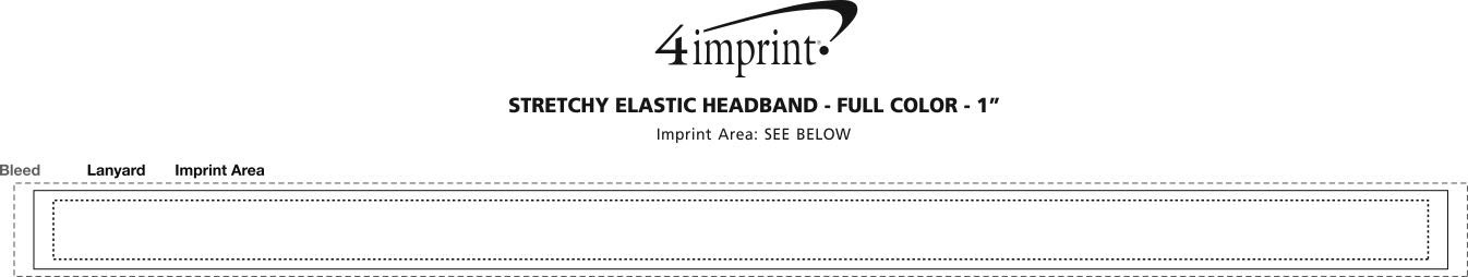 Imprint Area of Stretchy Elastic Headband - Full Color - 1"